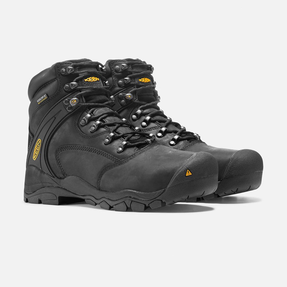 Keen Laarzen Heren Zwart - Louisville 6\" (Steel Toe) - 86794-TZOW